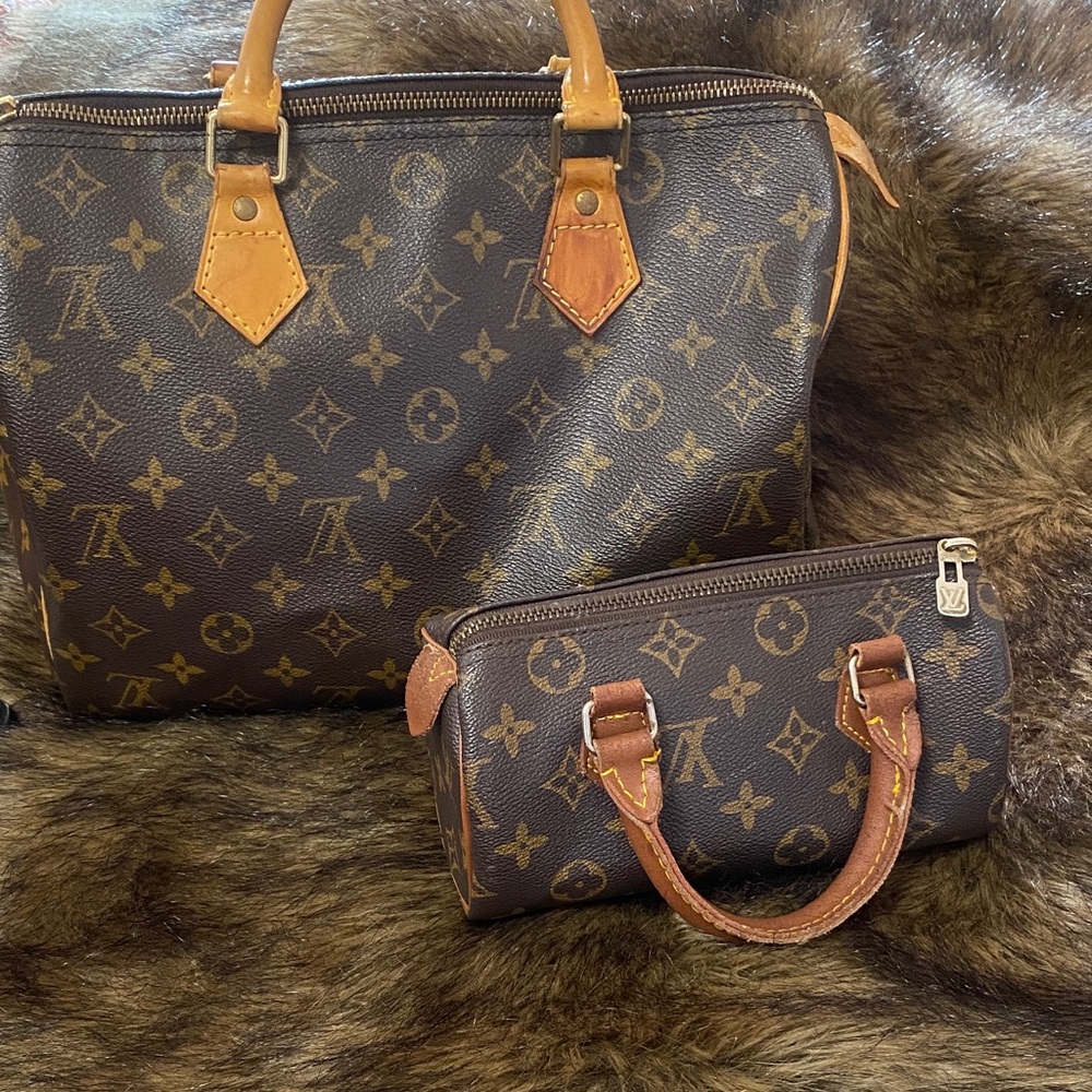 Louis Vuitton Brown Monogram Satchel Set